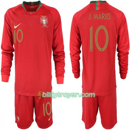 Billige Fotballdrakter Portugal J. MARIO 10 Barn VM 2018 Hjemmedraktsett Langermet